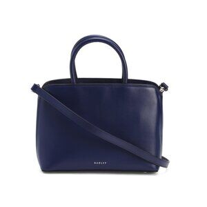 RADLEY LONDON Navy Leather Bow Street Small Grab Satchel